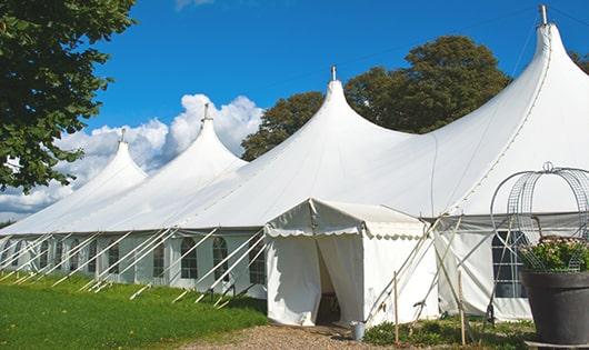 high-quality portable restrooms stationed at a wedding, meeting the needs of guests throughout the outdoor reception in Bordentown NJ